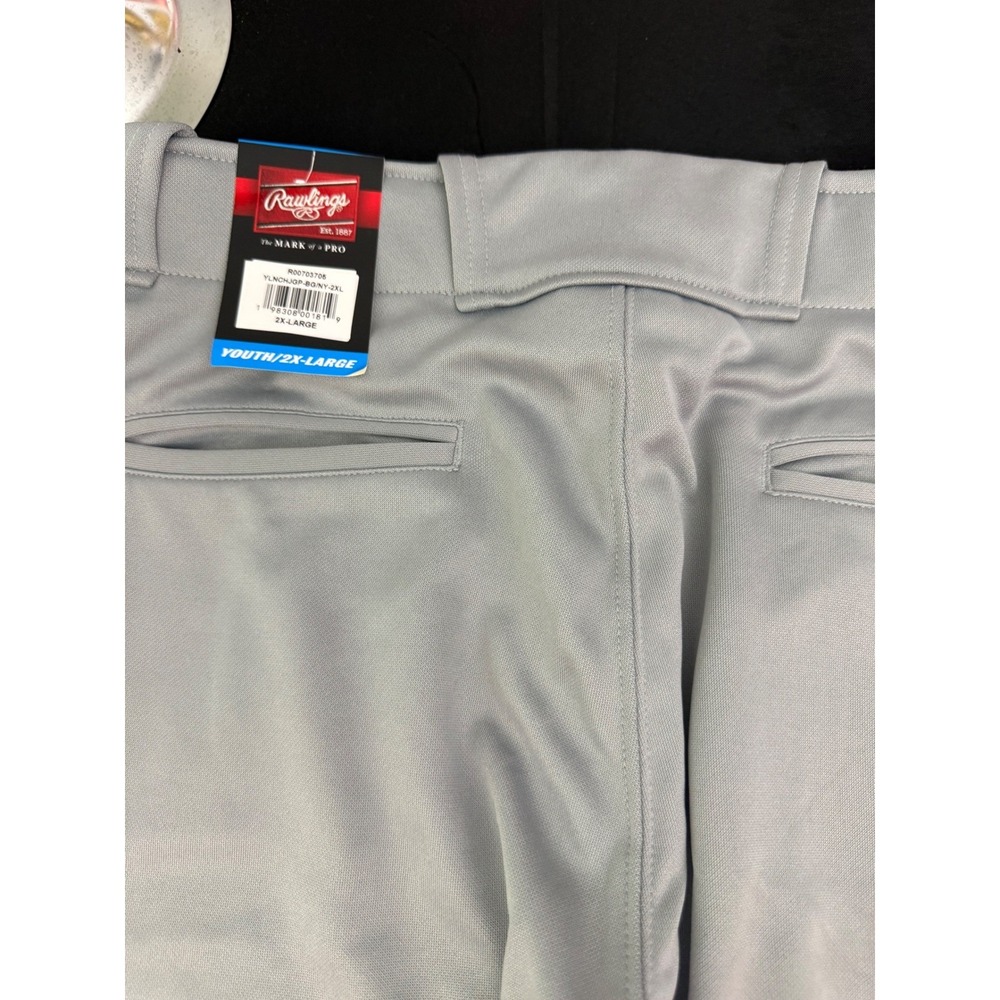 Rawlings Baseball Pants Youth 2XL Grey Navy New Piped YLNCHJGP-BG/NY-2XL - Picture 5 of 5